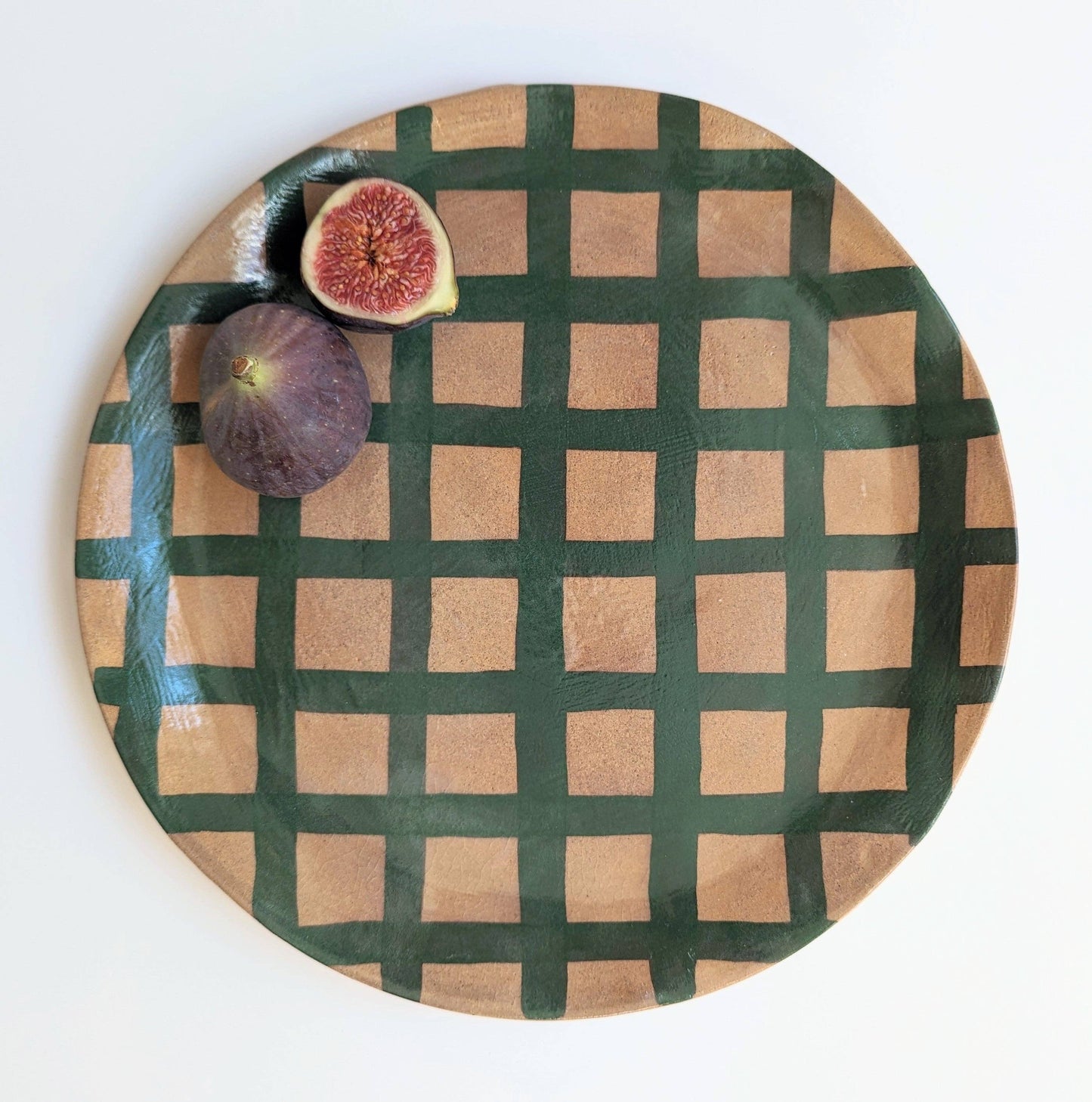 Green Gingham Serving Platter by Rosie Gore