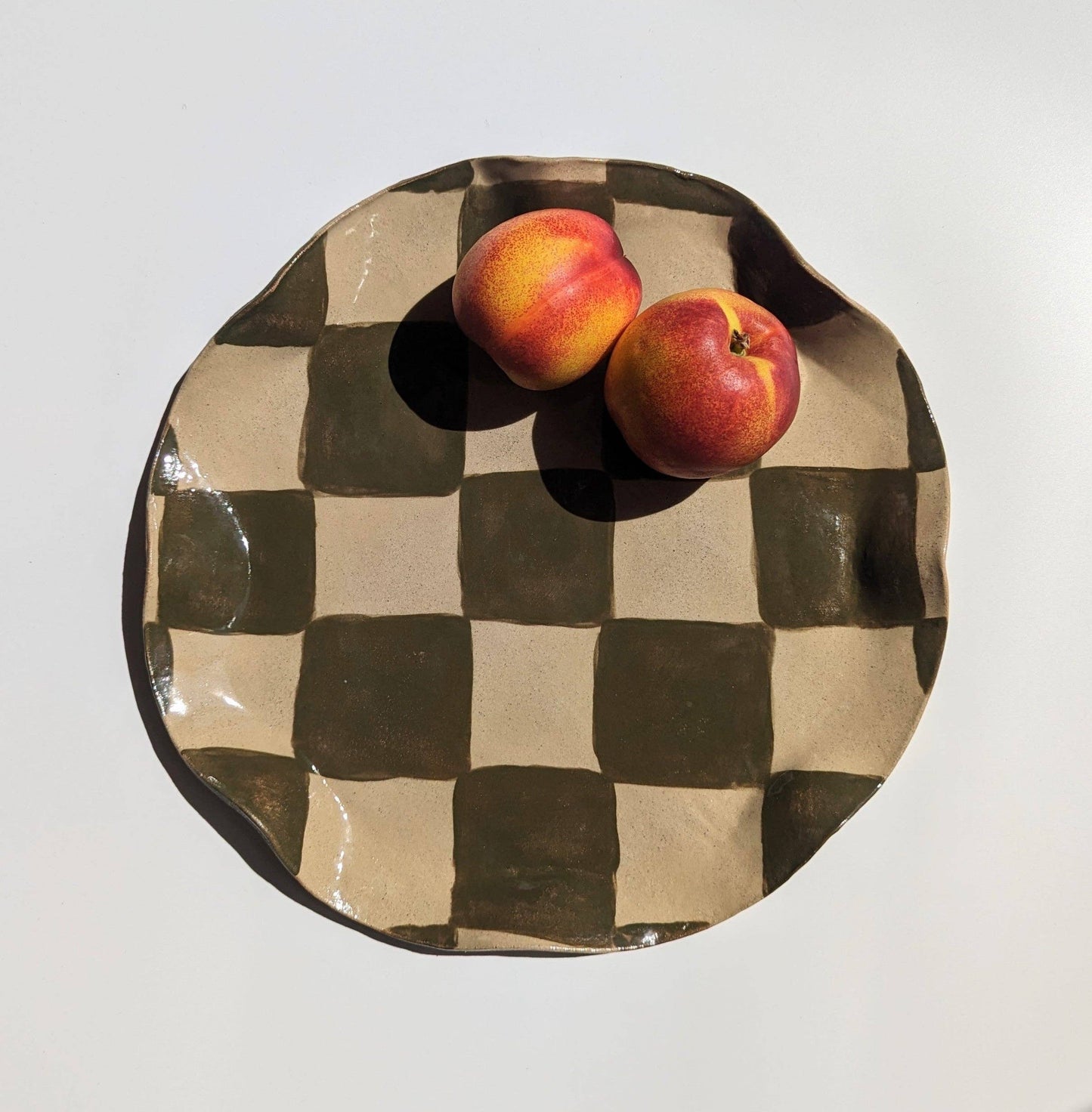 Olive Wavy Check Platter by Rosie Gore