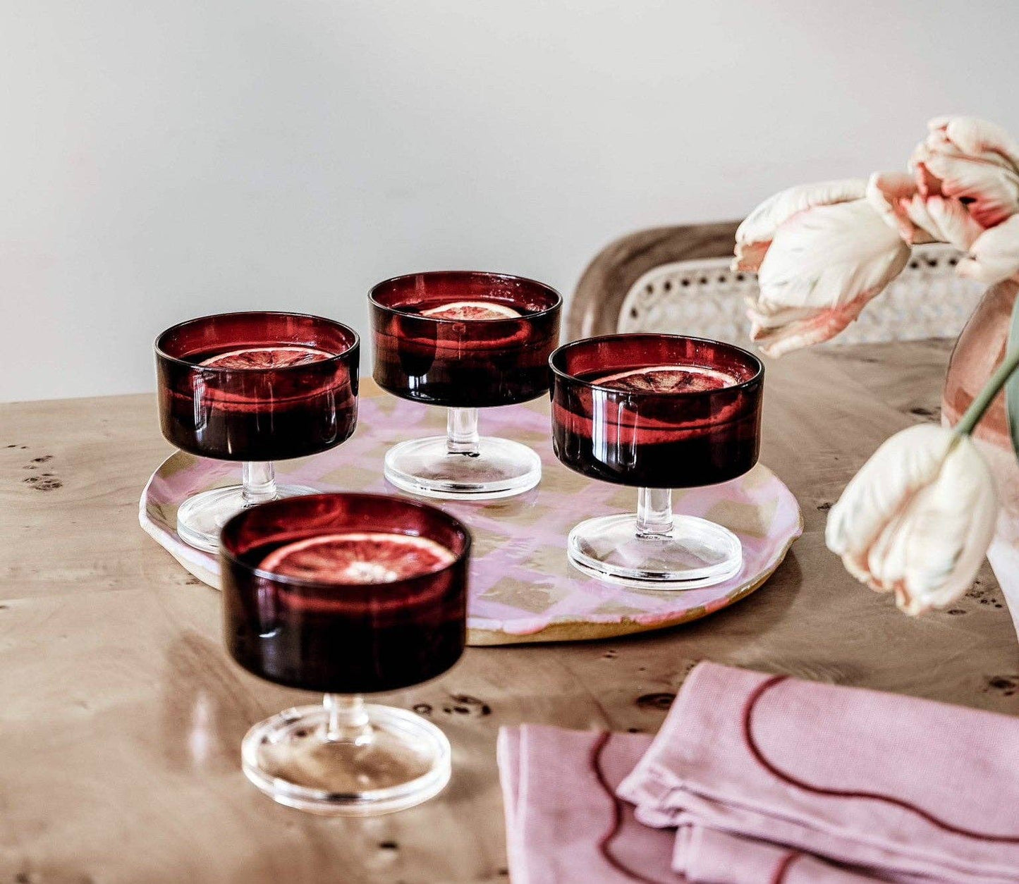 Pink Gingham Serving Platter by Rosie Gore