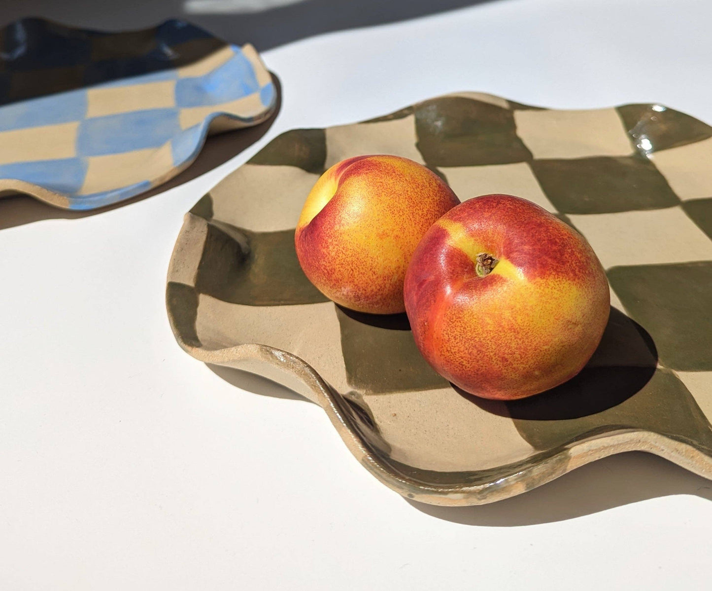 Olive Wavy Check Platter by Rosie Gore